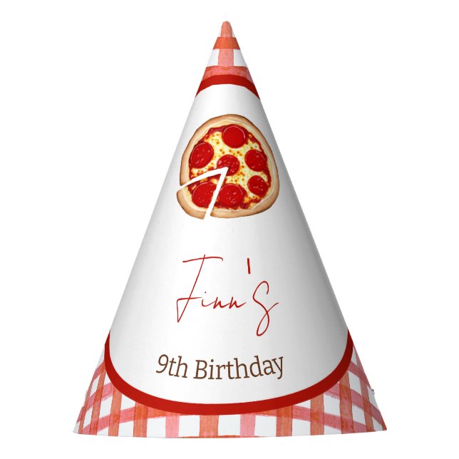 Chapéu De Festa Festa de Pizza Aniversário de Qualquer Idade (Frente)