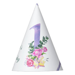 Chapéu De Festa Festa de primeiro aniversário com flores e laço ro