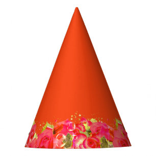 Chapéu De Festa Festa de Rosas Rosa e Laranja