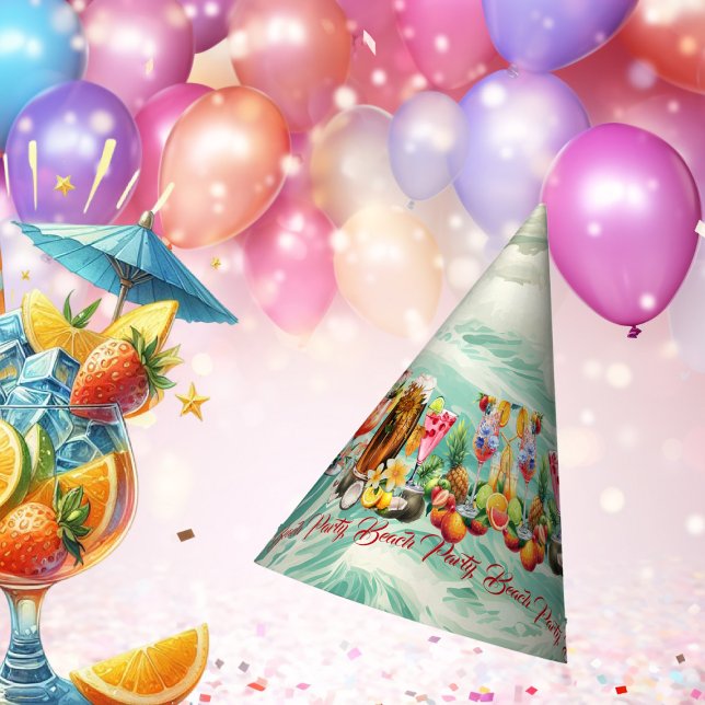 Chapéu De Festa Festa de solteira de coquetéis de Frutas Tropicais (Beach Tropical Fruits Cocktails Bachelorette Party Party Hat)