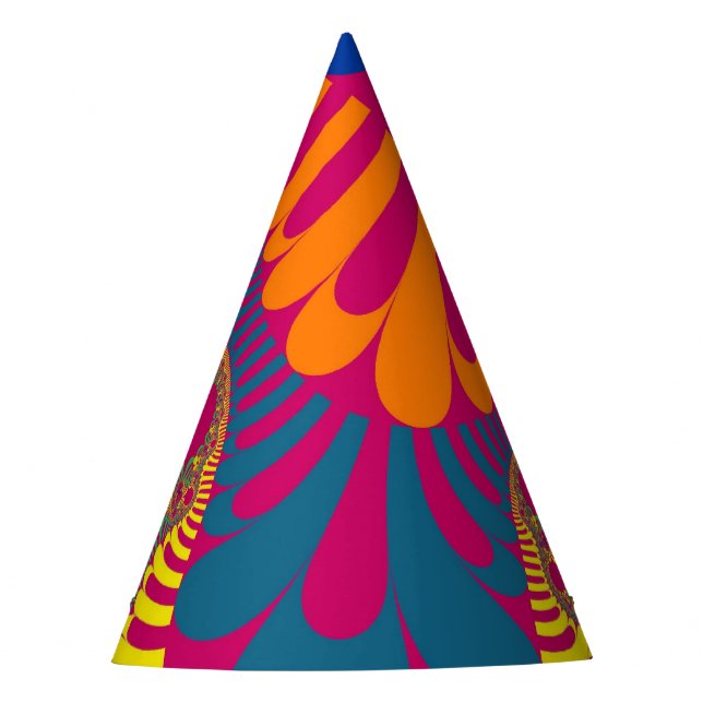 Chapéu De Festa Festa Neon Pink Rainbow Mod (Frente)