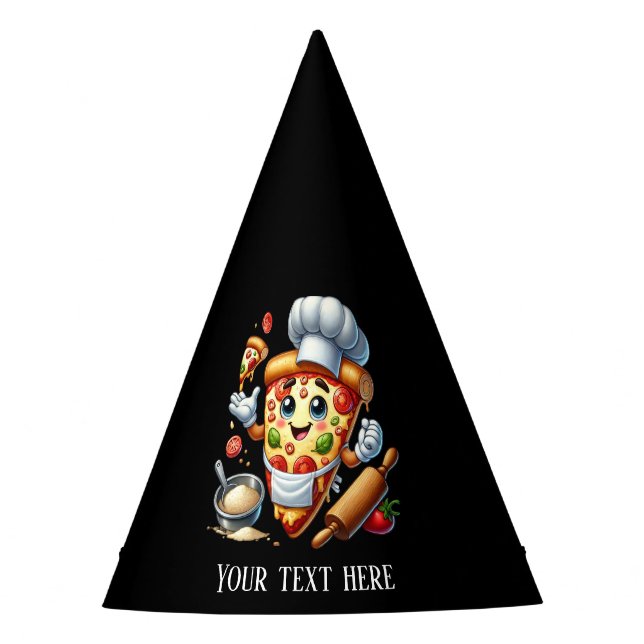 Chapéu De Festa Festa personalizável para amantes de pizza legais (Frente)