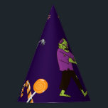 Chapéu De Festa Festa Zombie Birthday Kids<br><div class="desc">Transforme seu aniversário em uma comemoração inesquecível para você e seus hóspedes com este design animado e colorido que apresenta zombies,  múmias,  cemitérios,  doces e muito mais. Personalize facilmente com seus detalhes,  e você está pronto para ir. Aproveite sua festa de aniversário</div>