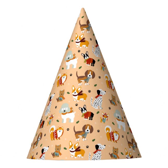 Chapéu De Festa Festive Winter Puppy Scarves (Frente)