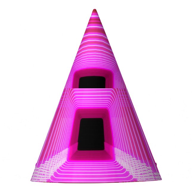 Chapéu De Festa Ficha 3D da Retro Sci-Fi: Ilustração de Arte Pop (Frente)