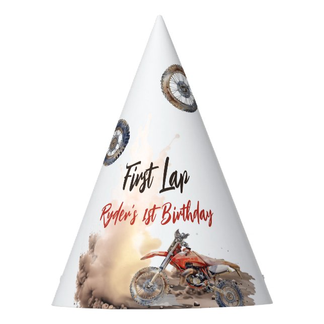 Chapéu De Festa First Lap Little Racer 1st Birthday (Frente)