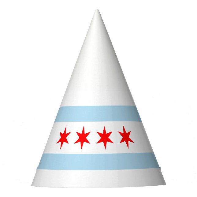 Chapéu De Festa Flag of Chicago, Illinois Party Hat (Frente)