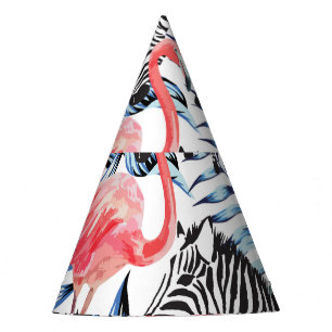 Chapéu De Festa Fláir Tropical: Paraíso Flamingo Zebra
