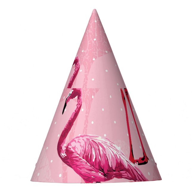 Chapéu De Festa Flamingo Elegance: Padrão de Pássaro Rosa. (Frente)