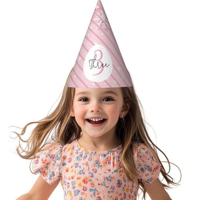 Chapéu De Festa Floco de neve Pastel Pink Winter Wonderland (Criador carregado)