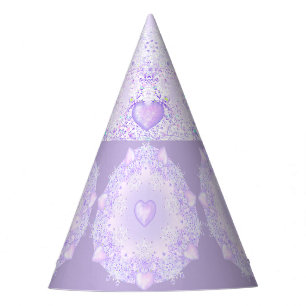 Chapéu De Festa floco de neve roxo leve e coração brilhando