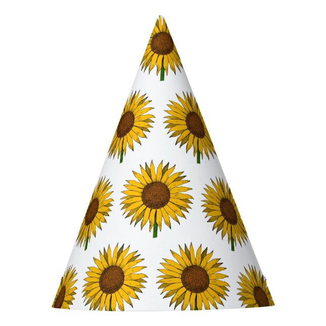 Chapéu De Festa Flor Amarelo Sunflower (Frente)