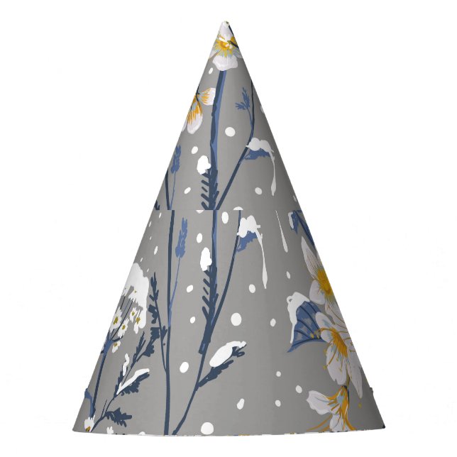 Chapéu De Festa Flor de inverno: Padrão Floral Delicado (Frente)
