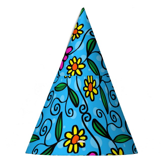 Chapéu de Festa Floral Abstrato (Esquerda)