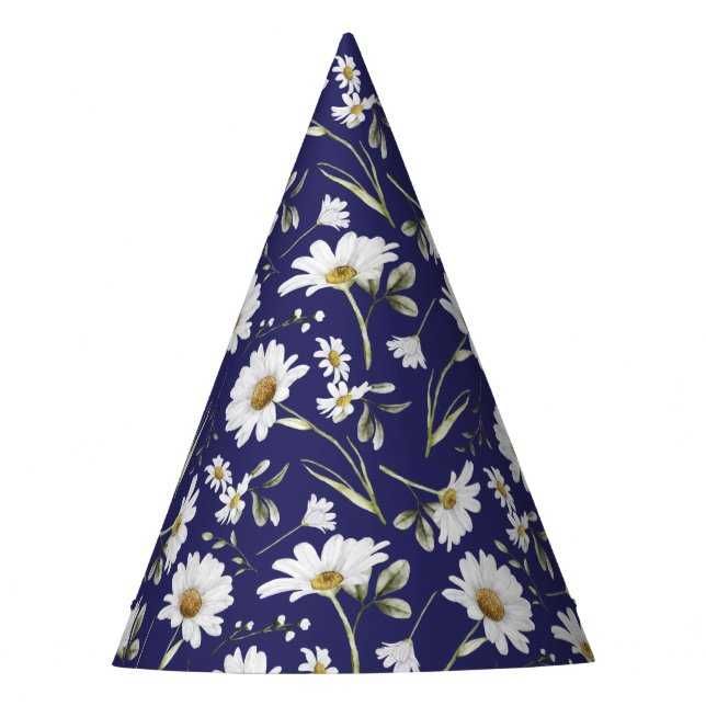 Chapéu De Festa Flores Brancas de Aquarela (Frente)