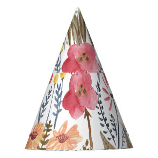 Chapéu De Festa Flores de mola aquosa, vibrante e sem soldadura