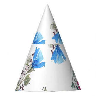 Chapéu De Festa Flores de Mola Rosa Botânica Aquarela