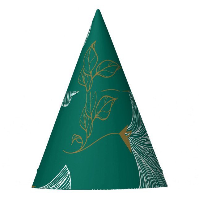 Chapéu De Festa Flores Decorativas Padrão Sem Olhos (Frente)