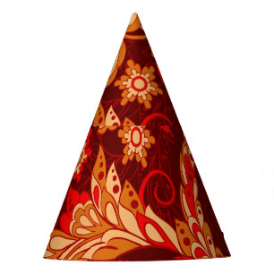 Chapéu De Festa Flores Étnicas Elegantes Padrão Invisível