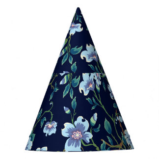 Chapéu De Festa Flores infantis: azul escuro sem costura