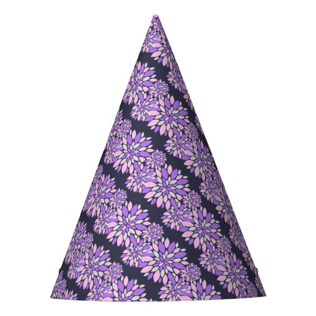 Chapéu De Festa Flores Roxas de Pétalas Mágicas (Frente)