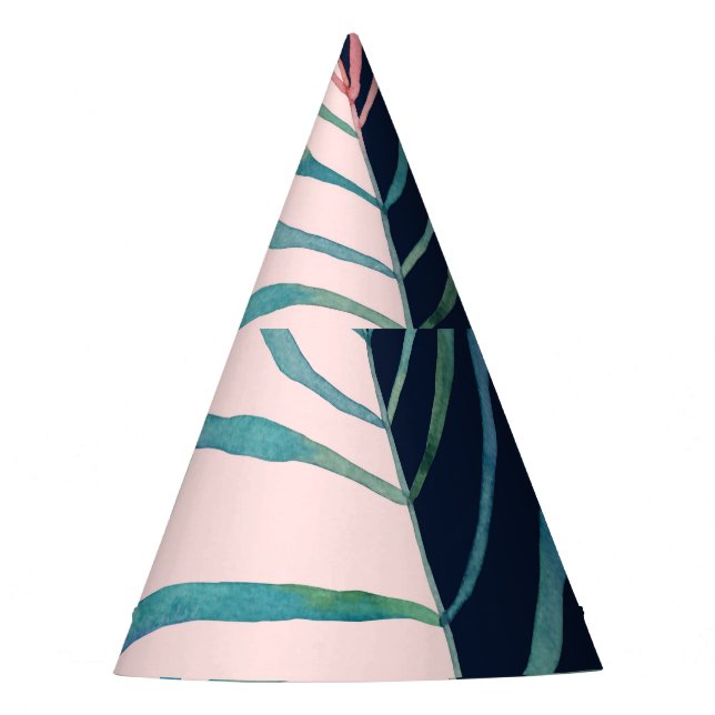 Chapéu De Festa Folha de aquarela, impressão de abstrato natural. (Frente)