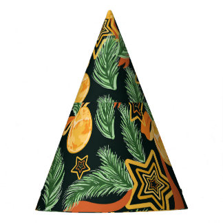 Chapéu De Festa Folhas de pinheiro, estrelas: padrão festivo