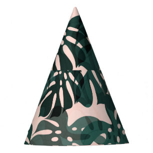 Chapéu De Festa Folhas Tropicais: Arte de Aquarela Abstrato