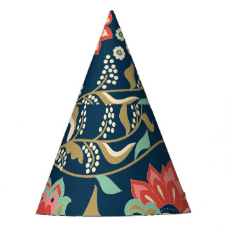Chapéu De Festa Folk Floral Colorful: Desenho Mão Sem Costura