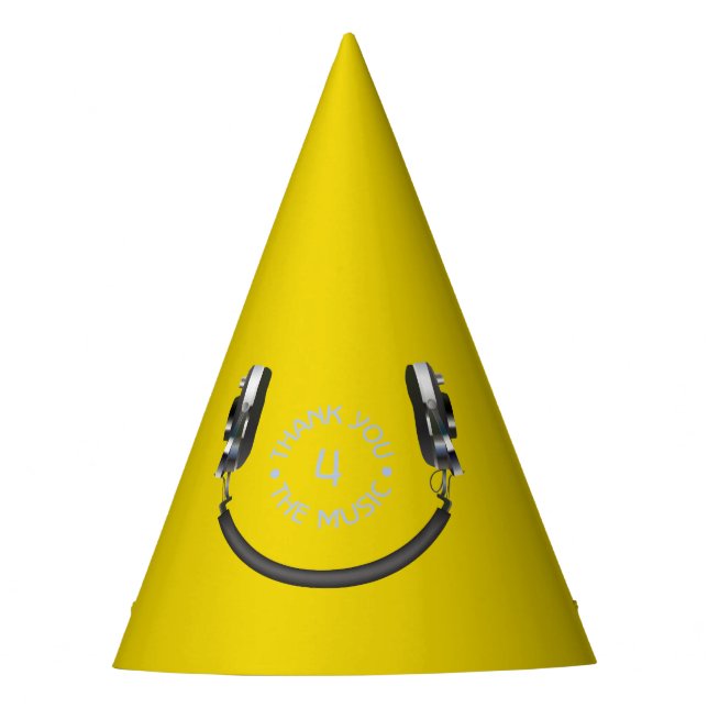 Chapéu De Festa Fones de ouvido sorrindo (Frente)