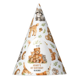 Chapéu De Festa Forest Woodland Animals Wild One 1st Birthday