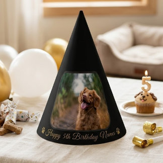 Chapéu De Festa Foto Personalizada Feliz Aniversário Cachorro com