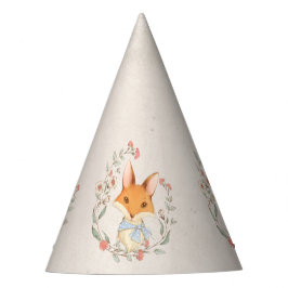 Chapéu De Festa Fox Floral Mão Desenhada Aniversário Minimalista