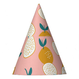 Chapéu De Festa Fruta colorida, padrão de fundo perfeito.