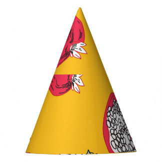 Chapéu De Festa Fruta De Garnet: Padrão De Vintagem Desenhado À Mã