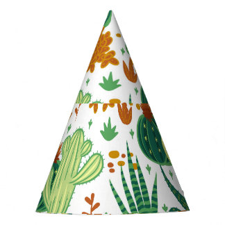 Chapéu De Festa Fundo Branco Cactos: Gráficos Vintage.