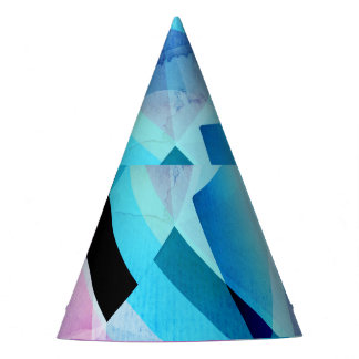 Chapéu De Festa Fundo de Abstrato Geométrico com Aquarela
