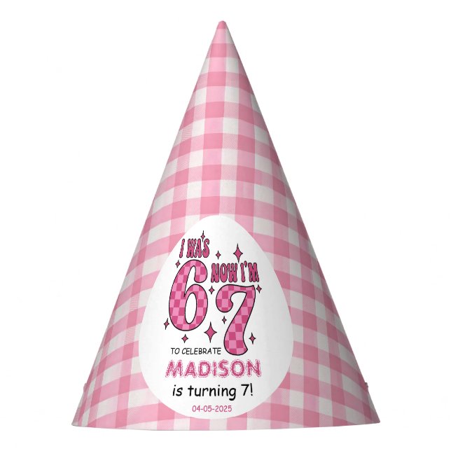 Chapéu De Festa Funny 7th Birthday | “I Was 6, Now 7” Party (Frente)