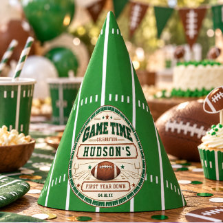 Chapéu De Festa Futebol Verde Vintage Primeiro Down Aniversário de
