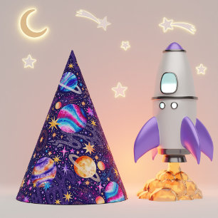 Chapéu De Festa Galáxia Espacial Exterior com Cometas Planetas e E