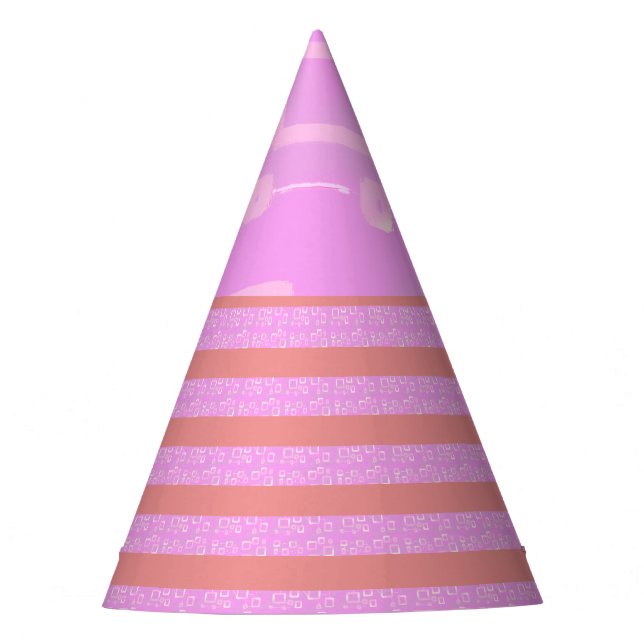 Chapéu De Festa Gamas Geométricas Rosa (Frente)