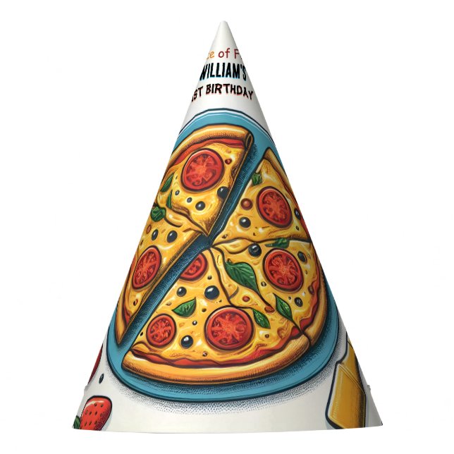 Chapéu De Festa garotinha comida menina pizza adolescente primeiro (Frente)