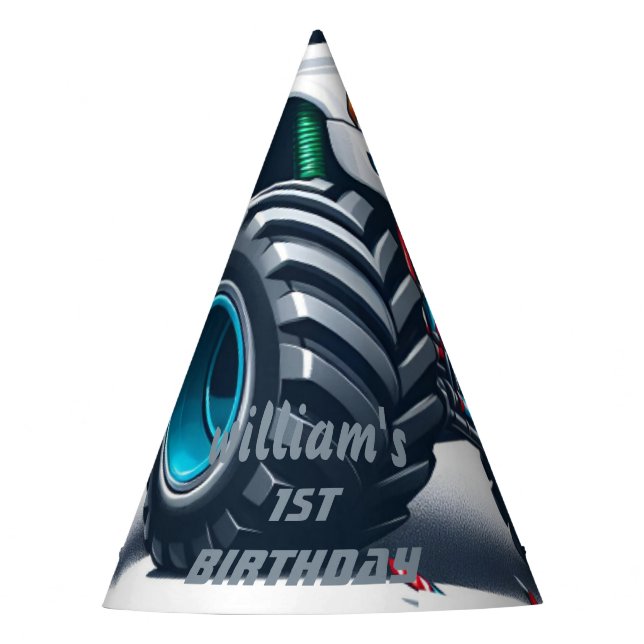 Chapéu De Festa garotos carros legal primeiro aniversario de camin (Frente)