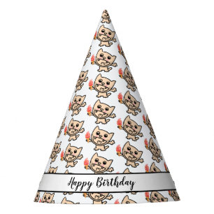 Chapéu De Festa Gato Feliz com Sorvete