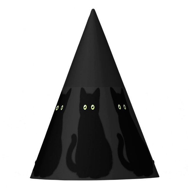 Chapéu De Festa Gato negro, gatinho fofo, diversão espetacular (Frente)