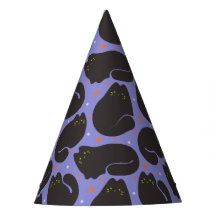 Gato Preto Retro em Roxo
