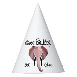 Chapéu De Festa Geometragem Elephant Head Birthday Age and Name