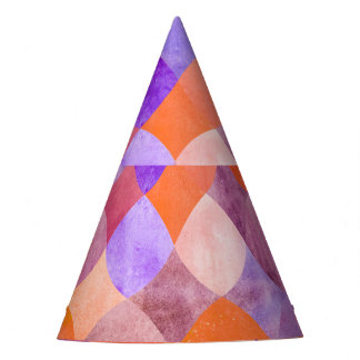 Chapéu De Festa Geométrico em aquarela, escamas árabes.