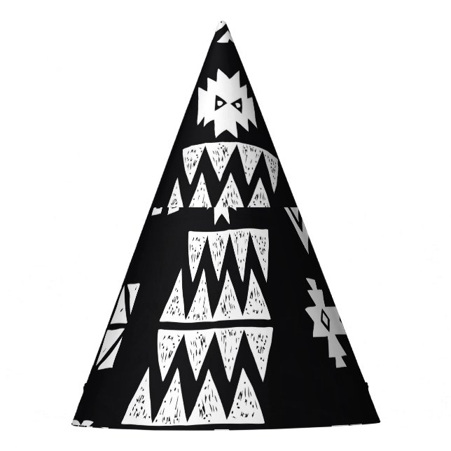 Chapéu De Festa Geométrico tribal: fundo sem costura na moda. (Frente)