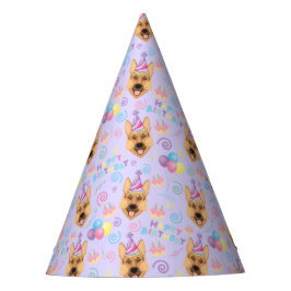 Chapéu De Festa German Shepherd Birthday Party Hat Purple